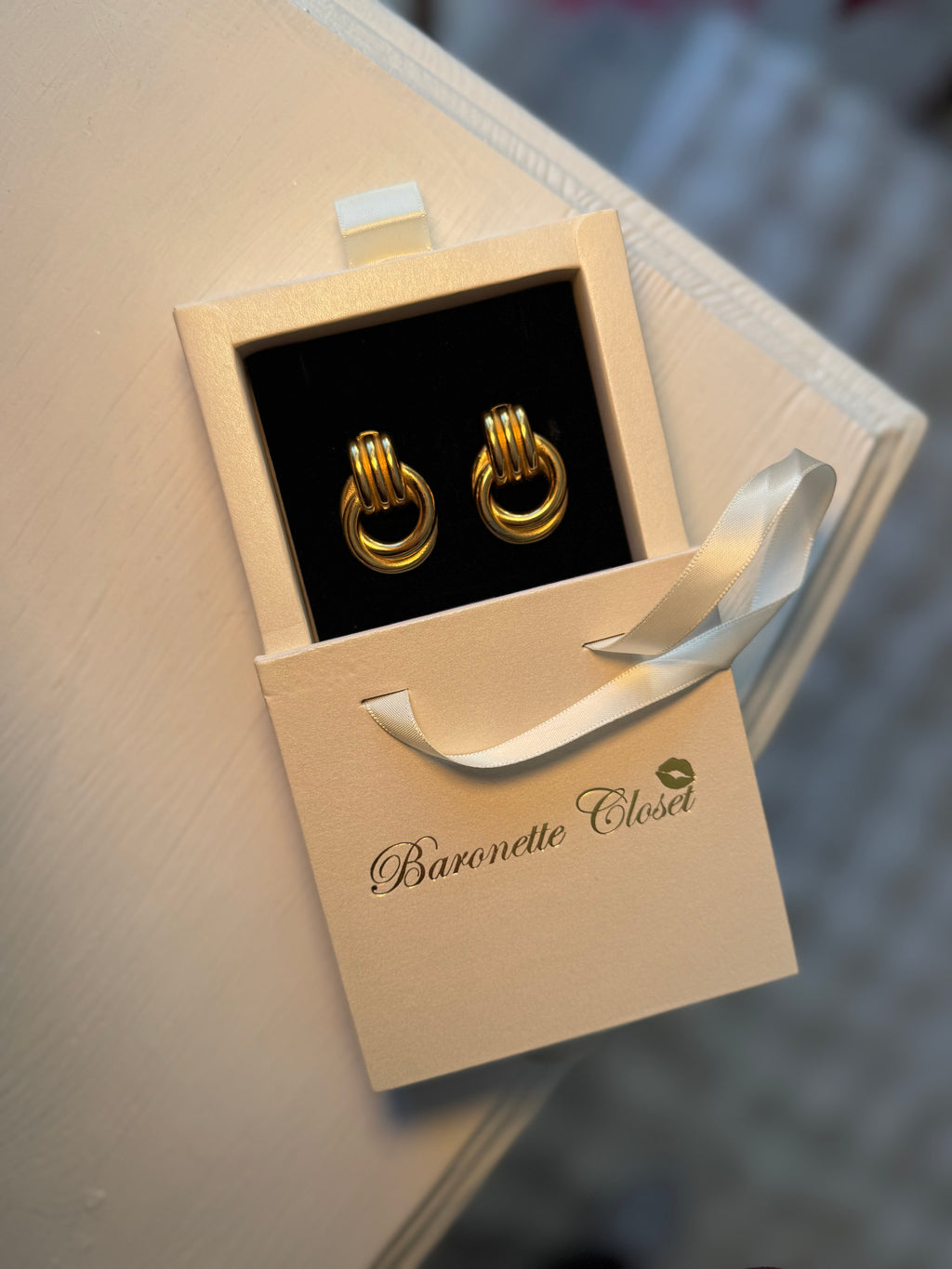 18k gullbelagte french circle øredobber