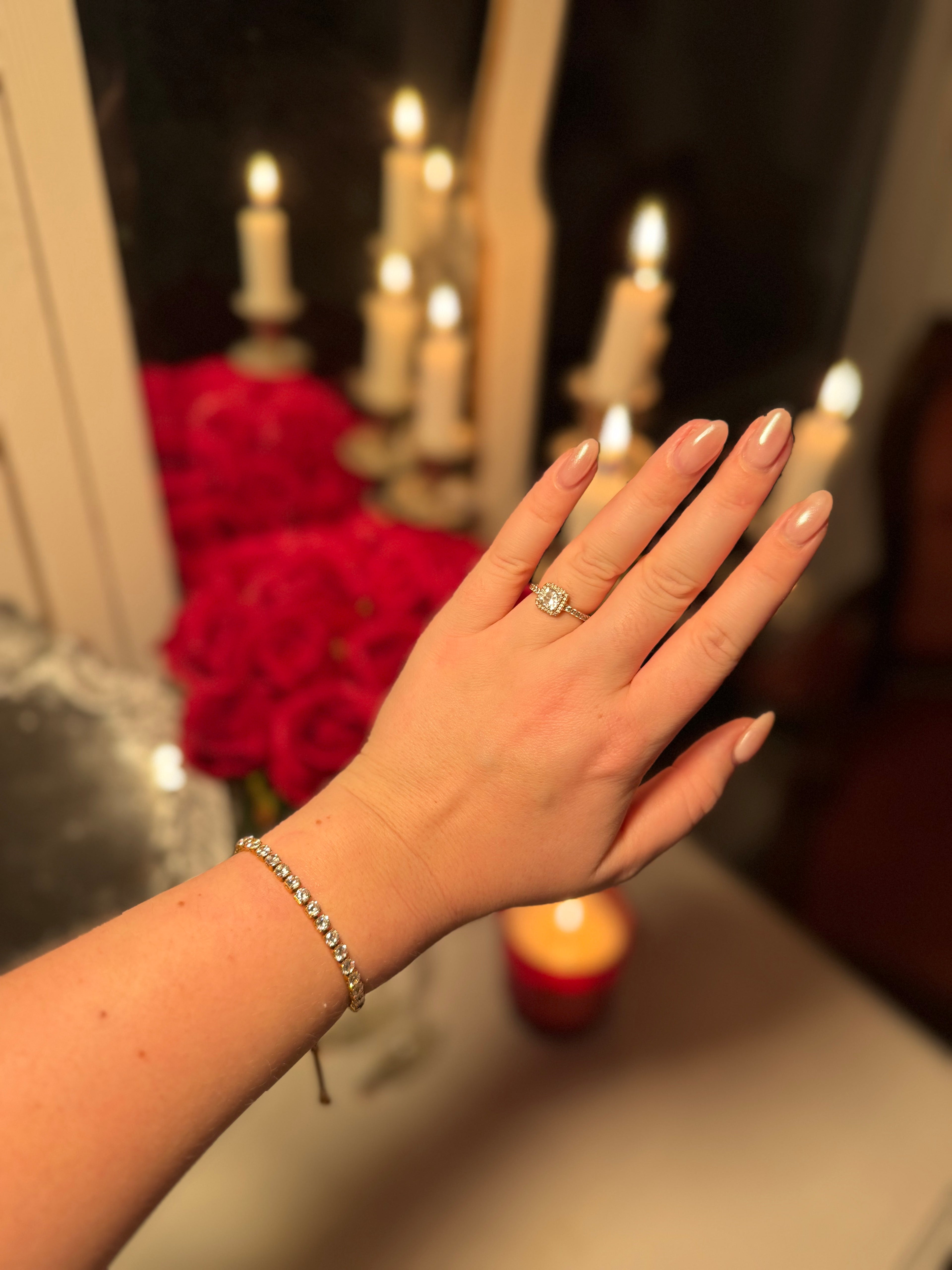 18k gullbelagt tennisarmbånd